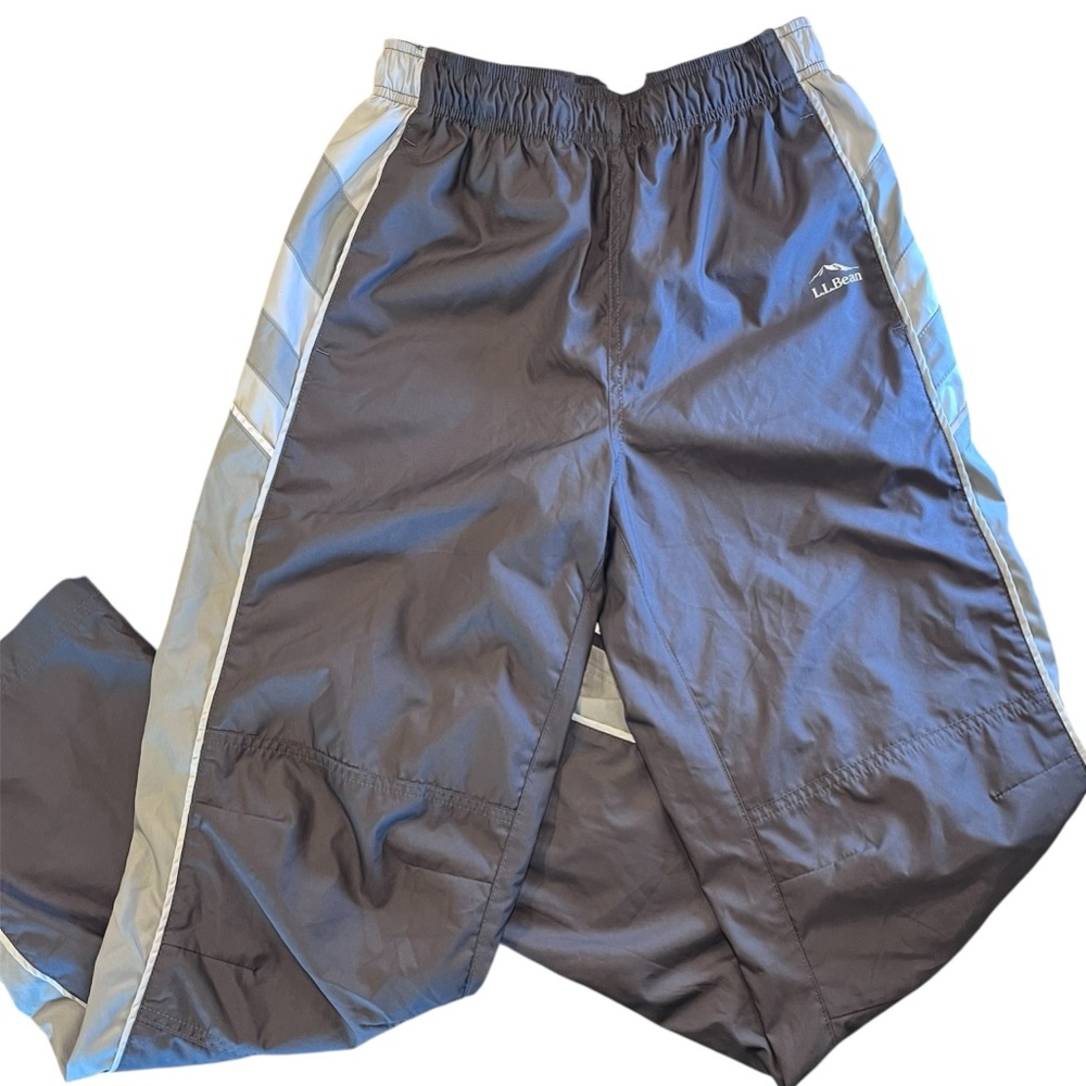 L.L. Bean Windbreaker Gray Mesh Lined Elastic Waist Pants Boys Size 14 GUC